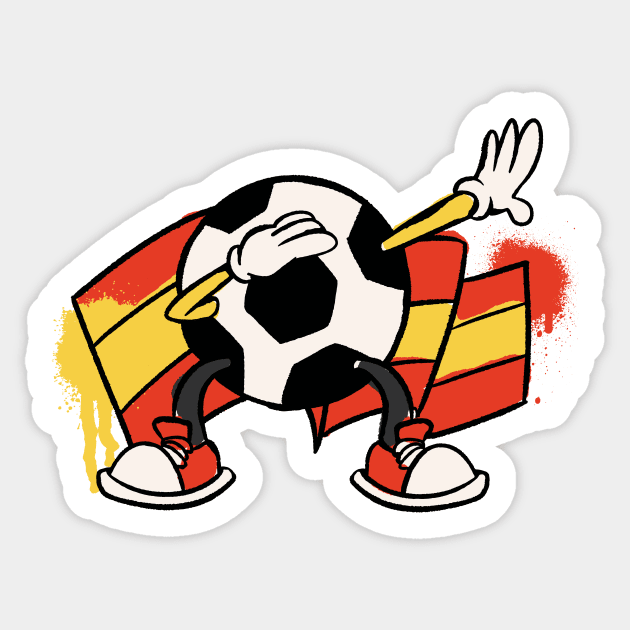 Dabbing Soccer Ball Cartoon Spain Spanish Flag Football Sticker by Now Boarding